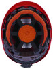 Skullerz 8976 Class E Safety Helmet, Brimless, 6-Point Standard Ratchet Suspension, One Size Fits Most (6.5 To 8), Red