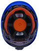 Skullerz 8976 Class E Safety Helmet, Brimless, 6-Point Standard Ratchet Suspension, One Size Fits Most (6.5 To 8), Blue