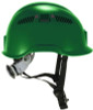 Skullerz 8977 Class C Safety Helmet With Adjustable Venting, Brimless, 6-Point Ratchet, One Size Fits Most (6.5 To 8), Green