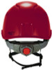 Skullerz 8977 Class C Safety Helmet With Adjustable Venting, Brimless, 6-Point Ratchet, One Size Fits Most (6.5 To 8), Red