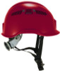 Skullerz 8977 Class C Safety Helmet With Adjustable Venting, Brimless, 6-Point Ratchet, One Size Fits Most (6.5 To 8), Red