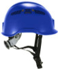 Skullerz 8977 Class C Safety Helmet With Adjustable Venting, Brimless, 6-Point Ratchet, One Size Fits Most (6.5 To 8), Blue