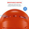 Skullerz 8966 Class C Lightweight Cap-Style Hard Hat With Adjustable Venting, 6-Point Ratchet, One Size Fits Most, Orange