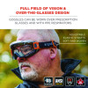 Skullerz Modi Otg Anti-Scratch And Enhanced Anti-Fog Safety Goggles With Elastic Strap, Clear Lens, Gray/Clear Frame