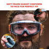 Skullerz Modi Otg Anti-Scratch And Enhanced Anti-Fog Safety Goggles With Neoprene Strap, Clear Lens, Gray/Clear Frame
