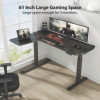 L-Shaped Standing Desk, Left Desk, 60" x 43.69" x 29.88" To 48.38", Black