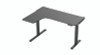 L-Shaped Standing Desk, Left Desk, 60" x 43.69" x 29.88" To 48.38", Black