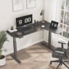 L-Shaped Standing Desk, Right Desk, 60" x 43.69" x 29.88" To 48.38", Black