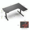 L-Shaped Standing Desk, Right Desk, 60" x 43.69" x 29.88" To 48.38", Black