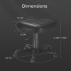 Footstool With Wheels, 19.25 x 17.38 x 14.63 To 17.75, Black