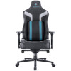 Python Ii Ergonomic Chair, Supports Up To 300 Lb, 18.88" To 22.83" Seat Height, Black Fabric Seat, Black/Blue Fabric Back