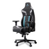 Python Ii Ergonomic Chair, Supports Up To 300 Lb, 18.88" To 22.83" Seat Height, Black Fabric Seat, Black/Blue Fabric Back