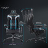 Python Ii Ergonomic Chair, Supports Up To 300 Lb, 18.88" To 22.83" Seat Height, Black Fabric Seat, Black/Blue Fabric Back