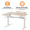 L-Shaped Standing Desk With Keyboard Tray, Left Desk, 61.25" x 43.25" x 34.38" To 52.88", Maple White/White