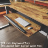 L-Shaped Standing Desk With Keyboard Tray, Left Desk, 61.25" x 43.25" x 34.38" To 52.88", Rustic Brown/Black