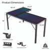 Rgb Led Lights Glass Gaming Desk, 60" x 40.25" x 30", Black