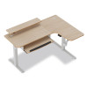 L-Shaped Standing Desk With Keyboard Tray, Right Desk, 61.25" x 43.25" x 34.38" To 52.88", Maple White/White