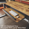 L-Shaped Standing Desk With Keyboard Tray, Right Desk, 61.25" x 43.25" x 34.38" To 52.88", Rustic Brown/Black