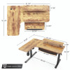L-Shaped Standing Desk With Keyboard Tray, Right Desk, 61.25" x 43.25" x 34.38" To 52.88", Rustic Brown/Black