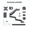 Single Monitor Arm, For 32" Monitors, 90 Deg Rotation, 35 Deg Tilt, 360 Deg Pan, Black, Supports 17.6 Lbs