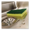 Estracell Heavy Duty Scrub Sponge, 4.9 x 2.9, 0.8" Thick, Yellow/Green, 12/Carton