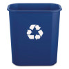 Deskside Recycling Bin, 3 Gal, Polypropylene, Blue