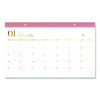 Workstyle Compact Deskpad, 17.75 x 11, White Sheets, Pink Headband/Clear Corners, 12-Month (Jan-Dec): 2026