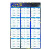 Recycled Stargazer Laminated Wall Planner, Celestial Artwork, 24 x 37, White/Blue/Gold Sheets, 12-Month (Jan To Dec): 2026
