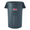 Injection Molded Utility Trash Can, 44 Gal, Plastic/Resin, Gray
