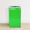 29 Gallon Trash/Recycling Cans, Steel, Green Compost Can With Mixed Lid, Black Trash Can With Square Lid