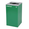 29 Gallon Trash/Recycling Cans, Steel, Green Compost Can With Mixed Lid, Black Trash Can With Square Lid