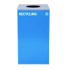 29 Gallon Trash/Recycling Cans, Steel, Blue Recycling Can w/Circle Lid, Green Compost Can And Black Trash Can w/Square Lids