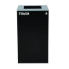 29 Gallon Trash/Recycling Cans, Steel, Blue Cans/Bottles Recycling With Circle Lid, Black Trash Can With Square Lid