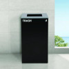 29 Gallon Trash/Recycling Cans, Steel, Blue Cans/Bottles Recycling With Circle Lid, Black Trash Can With Square Lid