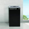 29 Gallon Trash/Recycling Cans, Steel, Black Cans/Bottles Recycling Can With Mixed Lid