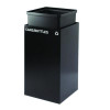 29 Gallon Trash/Recycling Cans, Steel, Black Cans/Bottles Recycling Can With Mixed Lid