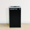 29 Gallon Trash/Recycling Cans, Steel, Black Cans/Bottles Recycling Can With Mixed Lid