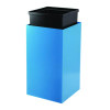 29 Gallon Trash/Recycling Cans, Steel, Blue Can With Circle Lid