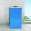 29 Gallon Trash/Recycling Cans, Steel, Blue Can With Circle Lid