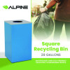 29 Gallon Trash/Recycling Cans, Steel, Blue Can With Circle Lid
