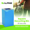 29 Gallon Trash/Recycling Cans, Steel, Blue Trash Can With Square Lid