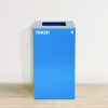 29 Gallon Trash/Recycling Cans, Steel, Blue Trash Can With Square Lid