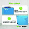 29 Gallon Trash/Recycling Cans, Steel, Blue Trash Can With Square Lid