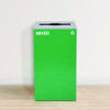 29 Gallon Trash/Recycling Cans, Steel, Green Mixed Recycling Can With Mixed Lid