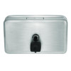 Horizontal Manual Surface-Mounted Stainless Steel Liquid Soap Dispenser, 40 Oz, 2.8 x 8.1 x 4.8, Brushed Stainless Steel