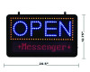 Led Programmable Message Board Open Sign, 22 x 13, Black Frame, Blue/Red Graphics