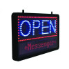 Led Programmable Message Board Open Sign, 22 x 13, Black Frame, Blue/Red Graphics