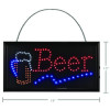 Led Rectangular Beer Sign, 19 x 10, Black Frame, Blue/Green/Orange/Red/White Graphics