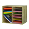 Wood Adjustable 12 Compartment Literature Organizer, 12 Sections, Letter Size, 20 x 11.8 x 16.3, Medium Oak