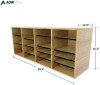 Wood Adjustable 24 Compartment Literature Organizer, 24 Sections, Letter Size, 39.3 x 11.8 x 16.3, Medium Oak